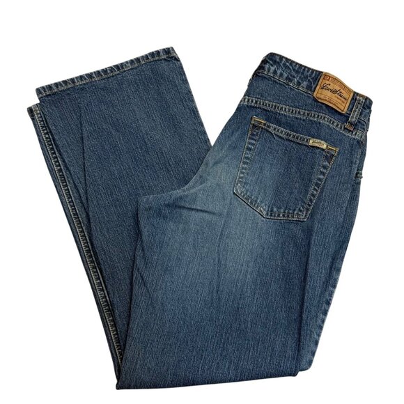 Levi Stretch Boot Cut Jeans Size 12 Short Womens Mid Rise Blue Medium Wash - Picture 1 of 13